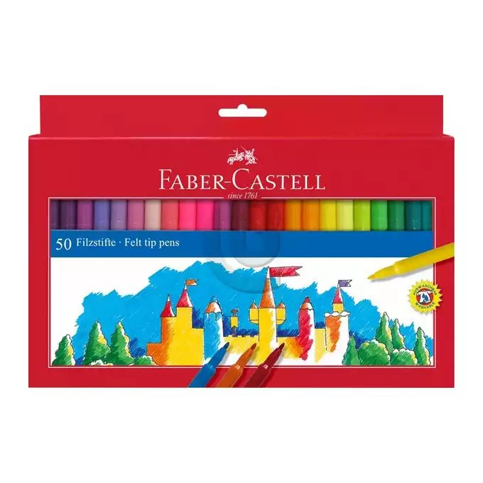 FLAMASTRY ZAMEK 50 KOL. OPAKOWANIE KARTONOWE FABER-CASTELL