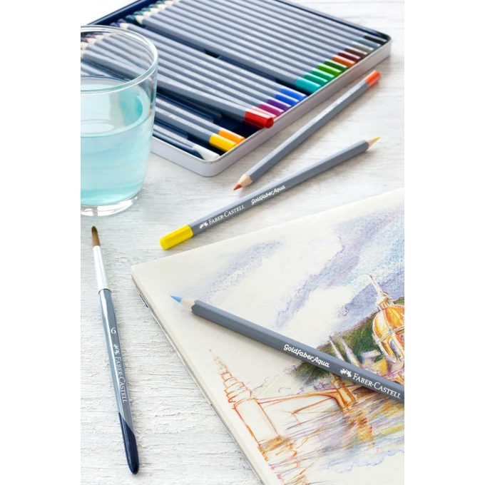 KREDKI AKWARELOWE GOLDFABER AQUA FABER-CASTELL, 12 KOLORÓW