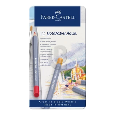 KREDKI AKWARELOWE GOLDFABER AQUA FABER-CASTELL, 12 KOLORÓW
