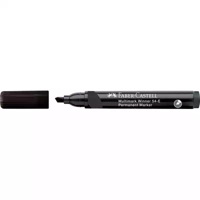 MARKER PERMANENTNY 54-E FABER-CASTELL KOŃCÓWKA ŚCIĘTA, CZARNY
