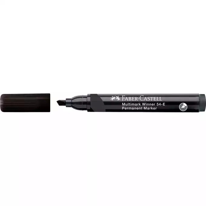 MARKER PERMANENTNY 54-E FABER-CASTELL KOŃCÓWKA ŚCIĘTA, CZARNY