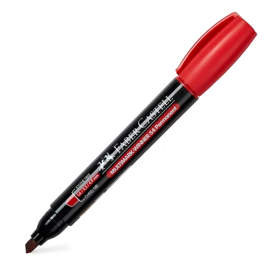 MARKER PERMANENTNY WINNER 54 FABER-CASTELL KOŃCÓWKA ŚCIĘTA, CZERWONY