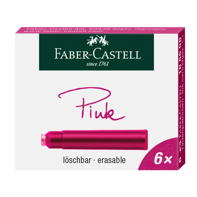 NABOJE ATRAMENTOWE FABER-CASTELL, RÓŻOWE