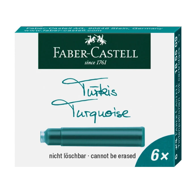 NABOJE ATRAMENTOWE FABER-CASTELL, TURKUSOWE