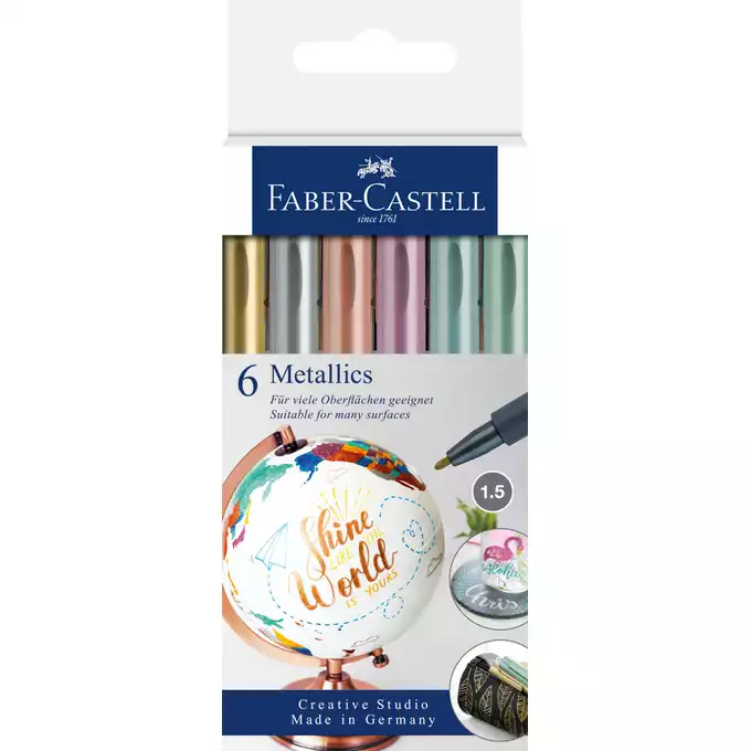 PISAKI METALICZNE METALLICS FABER-CASTELL, 6 KOLORÓW