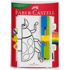 FLAMASTRY CONNECTOR FABER-CASTELL, 2 KOLORY + ŻUCZEK DO KOLOROWANIA