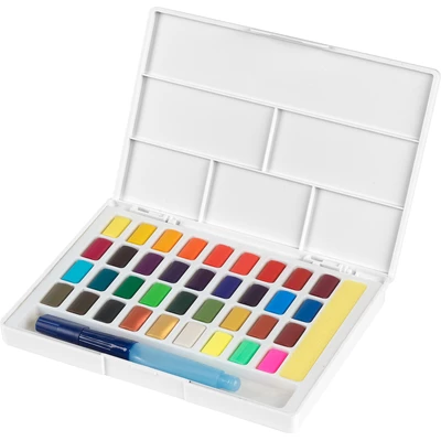 FARBY AKWARELOWE W KOSTKACH CREATIVE STUDIO FABER-CASTELL, 36 KOLORÓW + PĘDZELEK AKWARELOWY