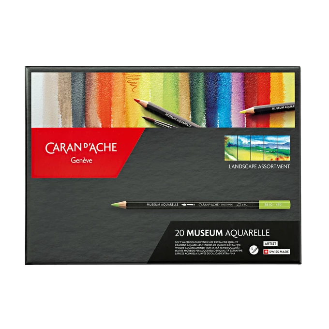 Kredki akwarelowe Caran d'Ache Museum Aquarelle, 76 kolorów + 2 ołówki (1)