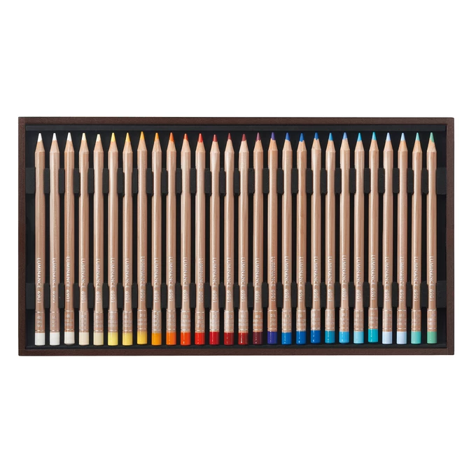 Kredki Caran d'Ache Luminance 6901 w drewnianej kasecie, 84 elementy