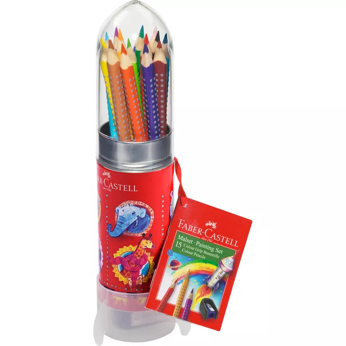KREDKI GRIP 2001 FABER-CASTELL, 15 KOLORÓW W RAKIECIE