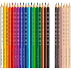 KREDKI GRIP 2001 FABER-CASTELL 18 KOLORÓW + 6 KOLORÓW W KOLORACH SKÓRY