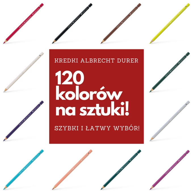KREDKI NA SZTUKI - KREDKI AKWARELOWE ALBRECHT DURER FABER-CASTELL, 120 KOLORÓW