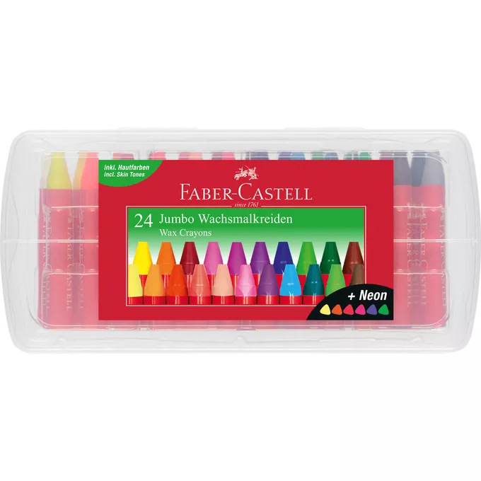 KREDKI WOSKOWE TRÓJKĄTNE FABER-CASTELL, 24 KOLORY