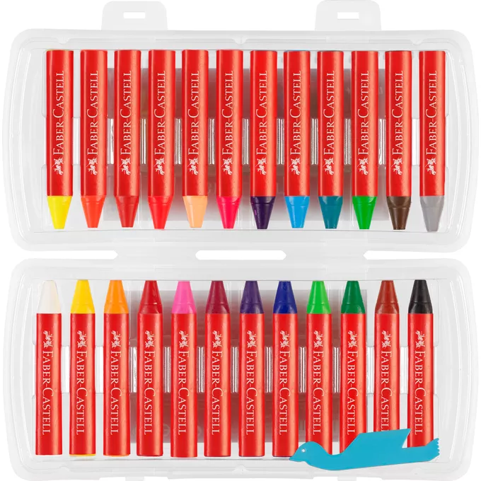 KREDKI WOSKOWE TRÓJKĄTNE FABER-CASTELL, 24 KOLORY