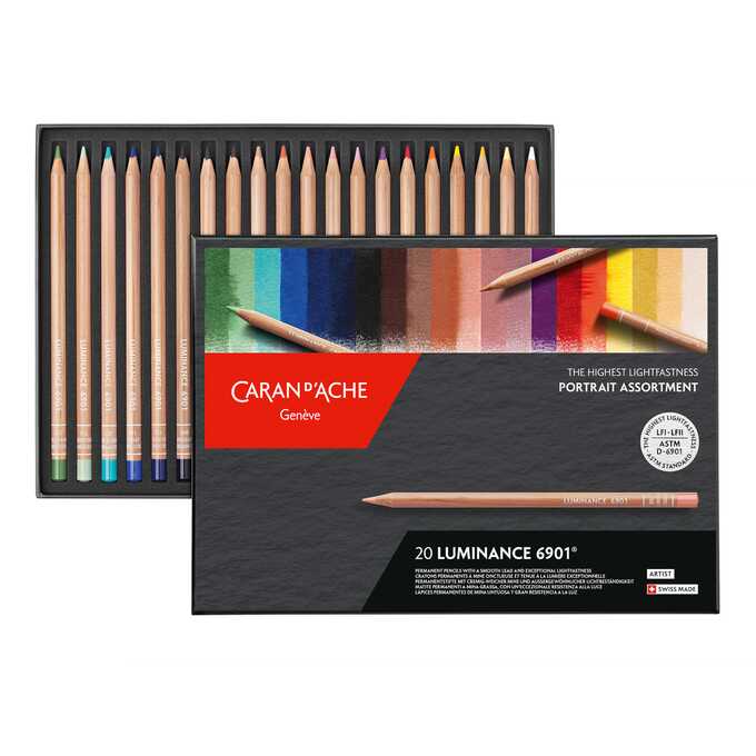 Kredki Caran d'Ache Luminance 6901, 20 kolorów - zestaw portretowy