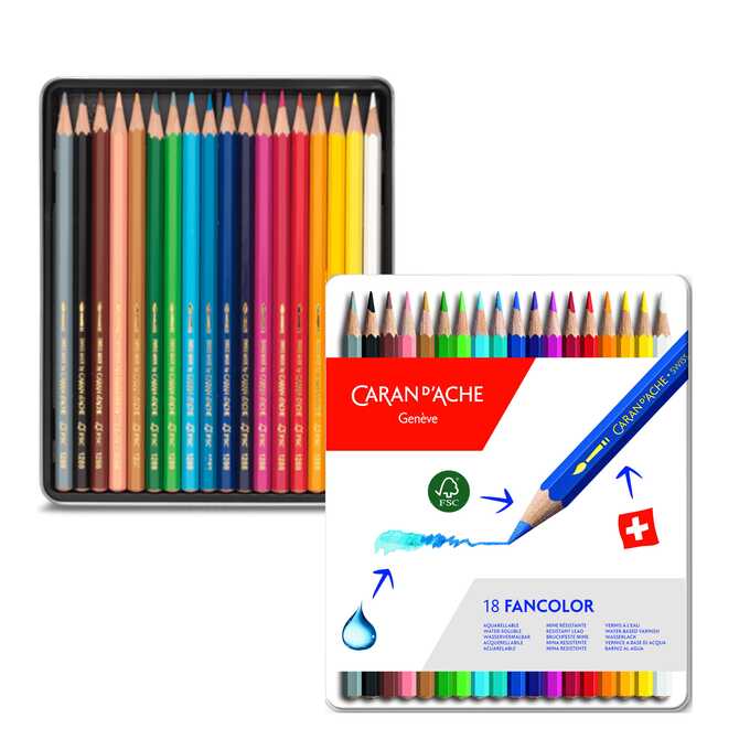 Kredki Fancolor Caran d'Ache, 18 kolorów