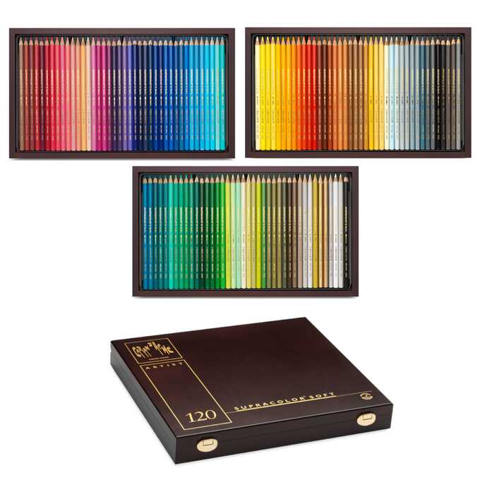 Kredki Supracolor Soft Caran d’Ache, 120 kolorów w drewnianej kasecie