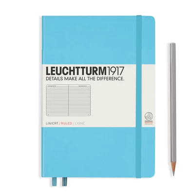 NOTATNIK A5 MEDIUM LEUCHTTURM1917, TWARDA OPRAWA, JASNONIEBIESKI
