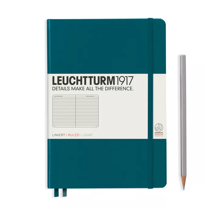 NOTATNIK A5 MEDIUM LEUCHTTURM1917, TWARDA OPRAWA, MORSKI