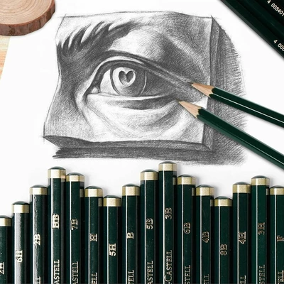 OŁÓWKI CASTELL 9000 FABER-CASTELL, 16 SZTUK, WSZYSTKIE TWARDOŚCI GRAFITU