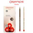 Zestaw Caran d’Ache - 2 ołówki grafitowe Swiss Wood, gumka i temperówka