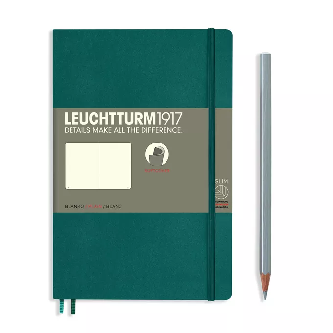 NOTATNIK LEUCHTTURM1917 PAPERBACK B6+, MIĘKKA OPRAWA, MORSKI - Liniatura: gładki