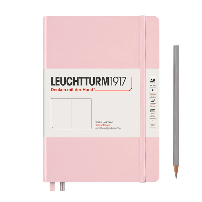 NOTATNIK MUTED COLOURS A5 MEDIUM LEUCHTTURM1917, TWARDA OPRAWA, POWDER (PUDROWO RÓŻOWY) - Liniatura: gładki