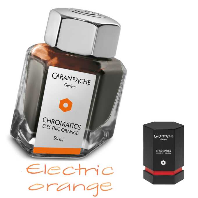 Atrament Chromatics Caran d'Ache, kolor Electric Orange (pomarańczowy)