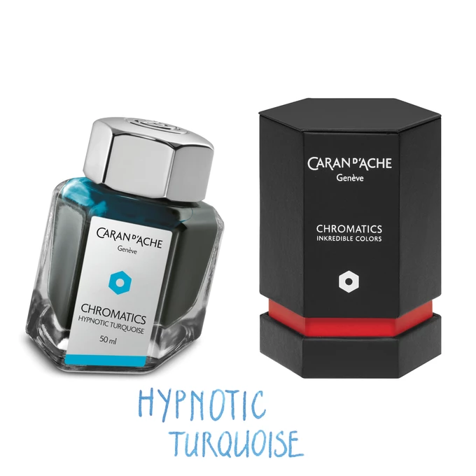 Atrament Chromatics Caran d'Ache, kolor Hypnotic Turquise (Hipnotyczny Turkus)