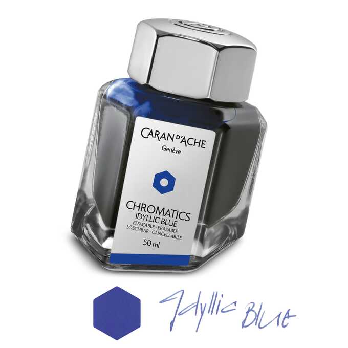 Atrament Chromatics Caran d'Ache, kolor Idyllic Blue (niebieski)