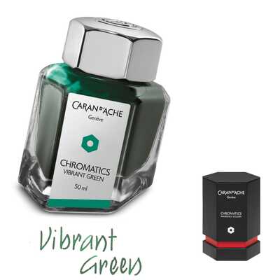 Atrament Chromatics Caran d&#039;Ache, kolor Vibrant Green (Żywy Zielony)
