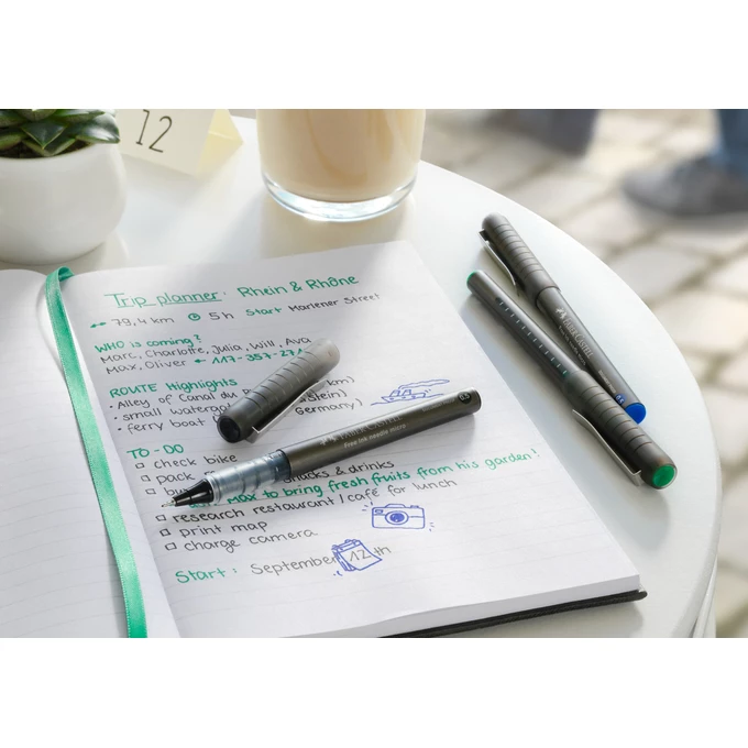 CIENKOPIS KULKOWY FREE INK FABER-CASTELL, KOŃCÓWKA IGŁOWA 0,7 MM, ZIELONY