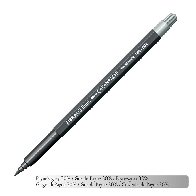 Flamaster Caran d'Ache Fibralo Brush, 504 Szary Payne'a