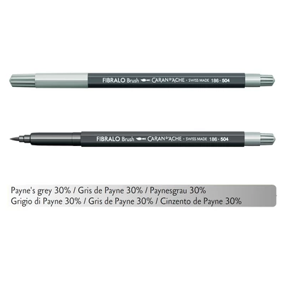 Flamaster Caran d'Ache Fibralo Brush, 504 Szary Payne'a