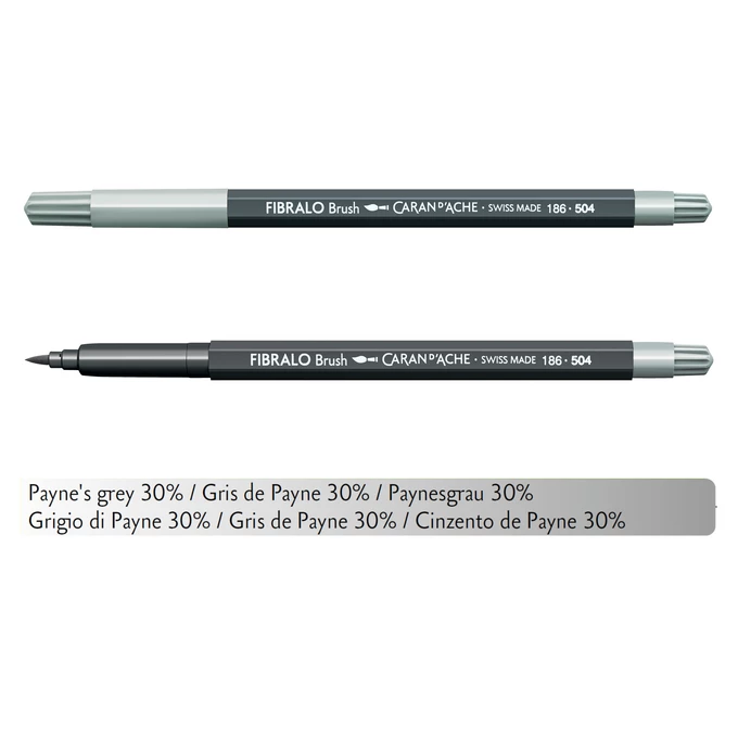 Flamaster Caran d'Ache Fibralo Brush, 504 Szary Payne'a
