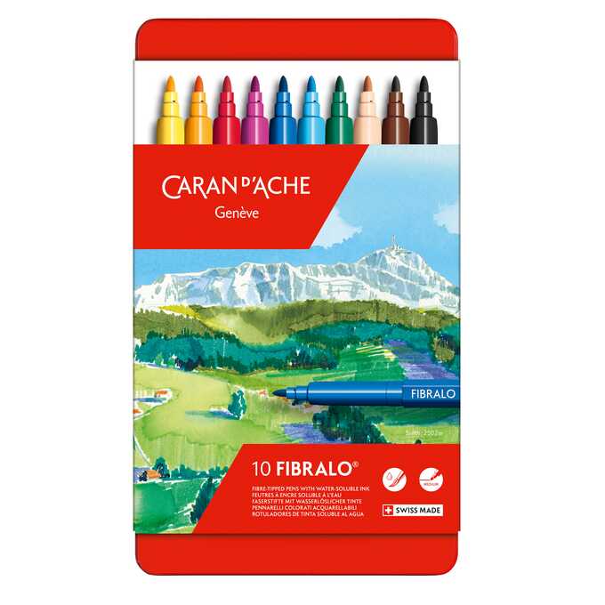 Flamastry Caran d'Ache Fibralo, 10 kolorów