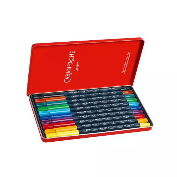 Flamastry Caran d'Ache Fibralo Brush, 10 kolorów