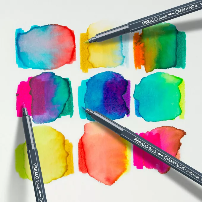 Flamastry Caran d'Ache Fibralo Brush, 10 kolorów