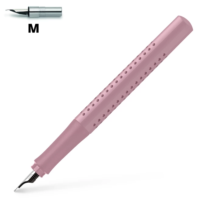 PIÓRO WIECZNE GRIP 2010 FABER-CASTELL, ROSE SHADOWS - Stalówka: M - średnia