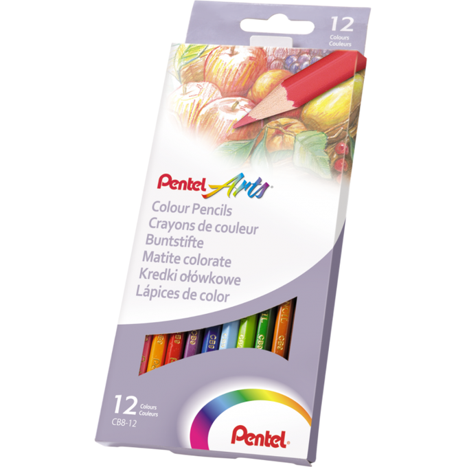 Kredki ołówkowe Pentel, 12 kolorów