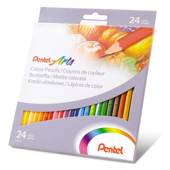 Kredki ołówkowe Pentel, 24 kolory