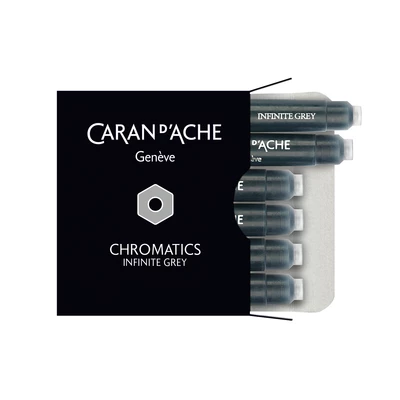 Naboje atramentowe Chromatics Caran d'Ache, kolor Infinite Grey (szary)