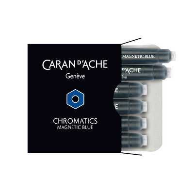 Naboje atramentowe Chromatics Caran d'Ache, kolor Magnetic Blue (granatowy)