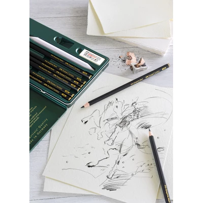 OŁÓWKI ARTYSTYCZNE PITT GRAPHITE MATT FABER-CASTELL, 6 SZTUK W METALOWYM OPAKOWANIU