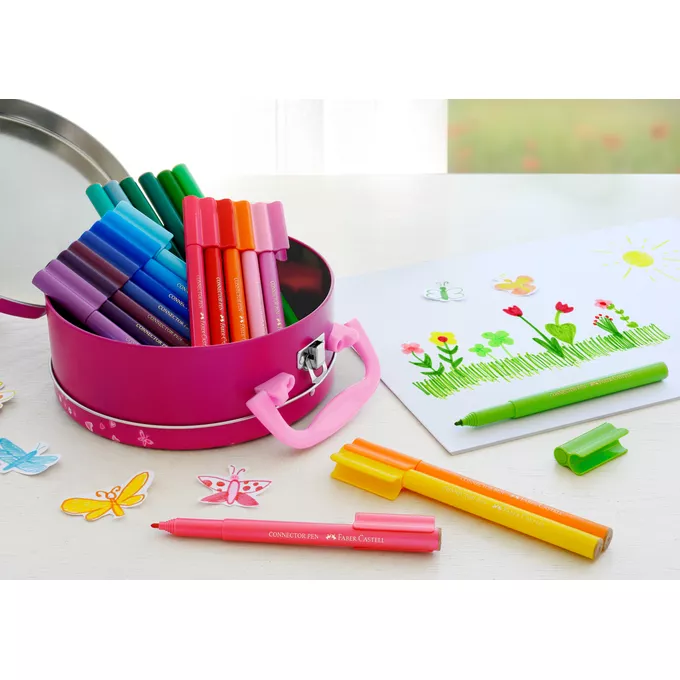 PISAKI CONNECTOR FABER-CASTELL, 33 KOLORY W TOREBCE