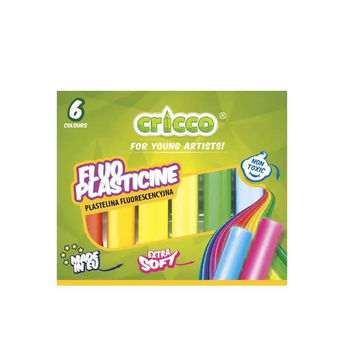 PLASTELINA FLUORESCENCYJNA CRICCO, 6 KOLORÓW