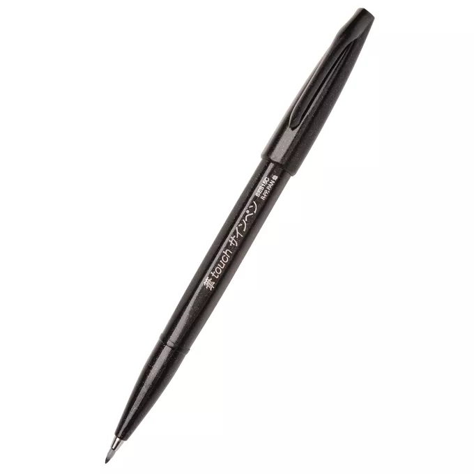 Pisak pędzelkowy do kaligrafii i liternictwa Pentel, czarny