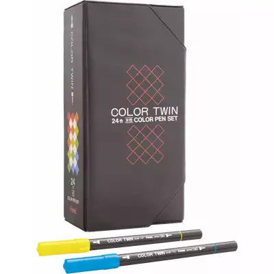 Pisaki dwustronne Pentel Color Twin, 24 kolory