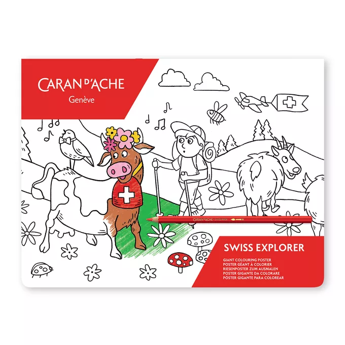 Plakat - kolorowanka Caran d’Ache SWISS EXPLORER, 90 x 90 cm