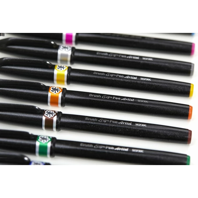 Precyzyjny pisak pędzelkowy do kaligrafii i liternictwa Brush SignPen Pentel, czarny